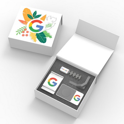 DeskSaver Kit Power: Wireless Charging Pad, Cable Organizer and Phone Stand